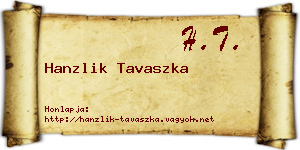 Hanzlik Tavaszka névjegykártya